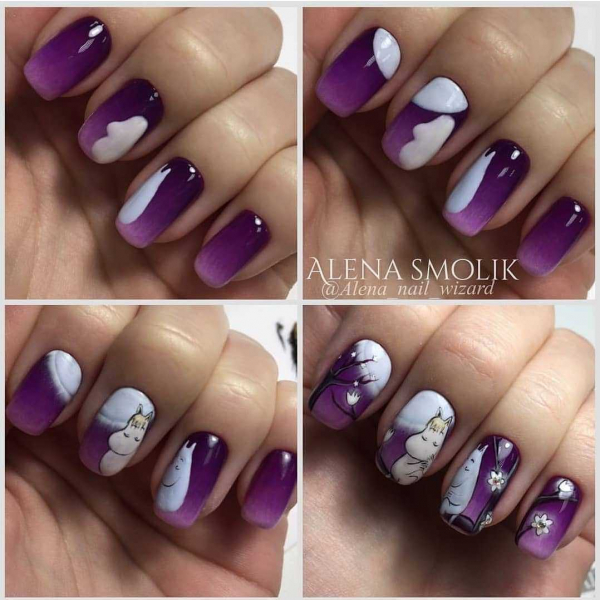 Фиолетовый маникюр — актуальные идеи (+90 фото)