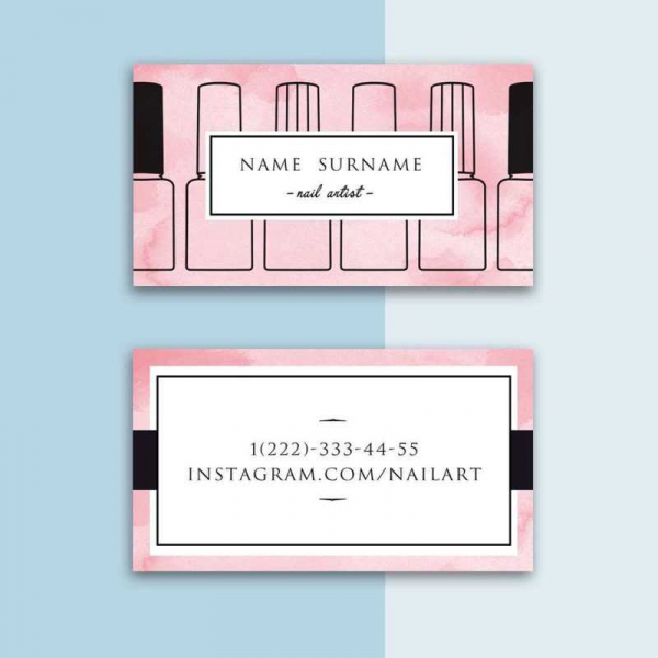 Как создать визитку для мастера маникюра (+ оригинальные идеи и фото-примеры)