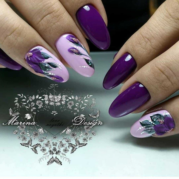 Фиолетовый маникюр — актуальные идеи (+90 фото)