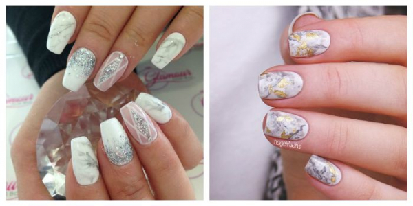 Мраморный маникюр гель-лаком: marble nails, stone nails. Как сделать?