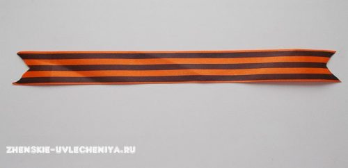Красивая георгиевская лента своими руками с цветком сирени