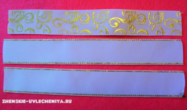 Школьный бантик с цветком канзаши из репсовых лент своими руками