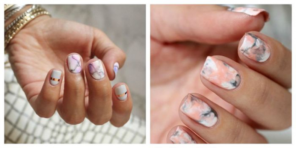 Мраморный маникюр гель-лаком: marble nails, stone nails. Как сделать?