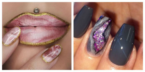 Мраморный маникюр гель-лаком: marble nails, stone nails. Как сделать?