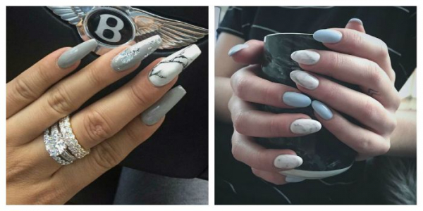 Мраморный маникюр гель-лаком: marble nails, stone nails. Как сделать?