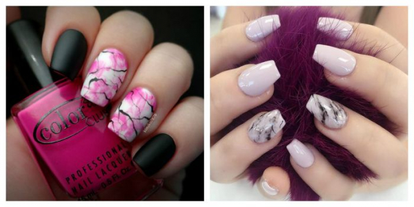 Мраморный маникюр гель-лаком: marble nails, stone nails. Как сделать?