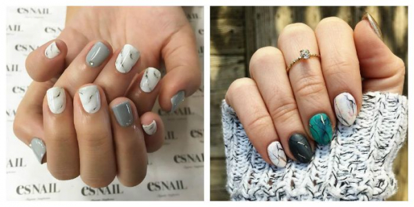 Мраморный маникюр гель-лаком: marble nails, stone nails. Как сделать?