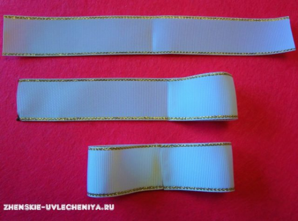 Школьный бантик с цветком канзаши из репсовых лент своими руками