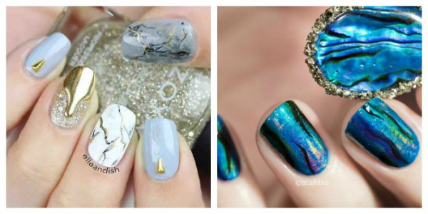 Мраморный маникюр гель-лаком: marble nails, stone nails. Как сделать?