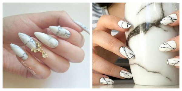 Мраморный маникюр гель-лаком: marble nails, stone nails. Как сделать?