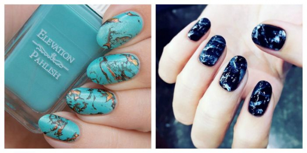 Мраморный маникюр гель-лаком: marble nails, stone nails. Как сделать?