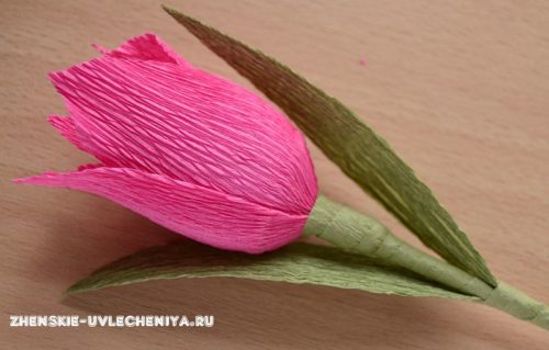 Тюльпаны из гофрированной бумаги с конфетами для букета в пошаговом мастер-классе