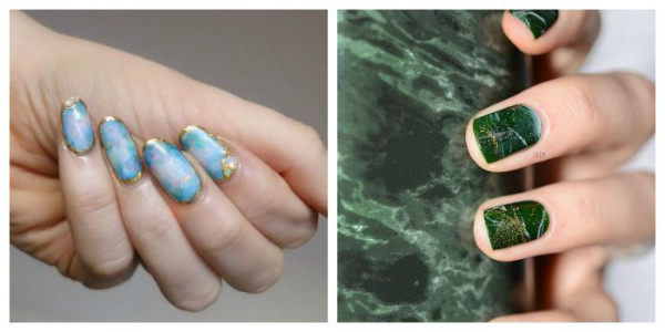 Мраморный маникюр гель-лаком: marble nails, stone nails. Как сделать?
