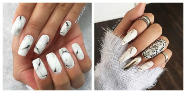 Мраморный маникюр гель-лаком: marble nails, stone nails. Как сделать?