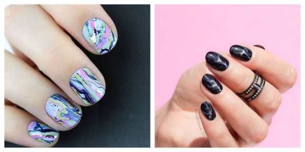 Мраморный маникюр гель-лаком: marble nails, stone nails. Как сделать?