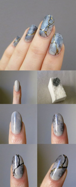 Мраморный маникюр гель-лаком: marble nails, stone nails. Как сделать?