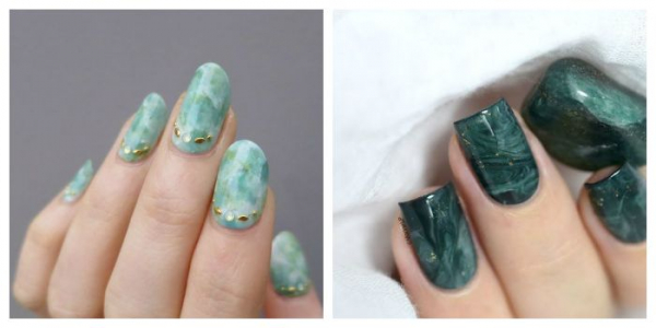 Мраморный маникюр гель-лаком: marble nails, stone nails. Как сделать?