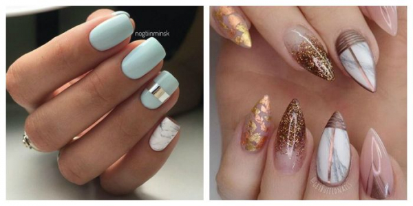 Мраморный маникюр гель-лаком: marble nails, stone nails. Как сделать?
