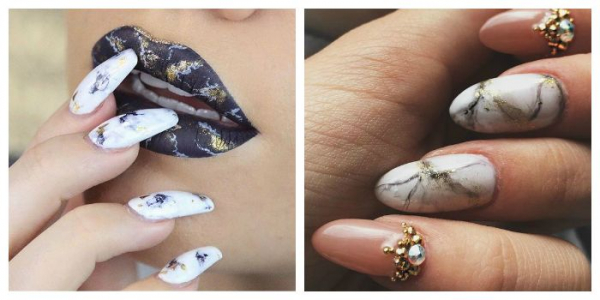 Мраморный маникюр гель-лаком: marble nails, stone nails. Как сделать?