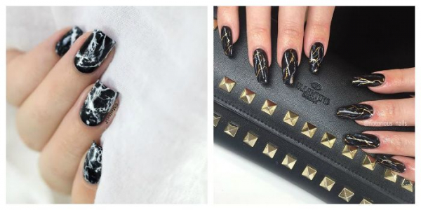 Мраморный маникюр гель-лаком: marble nails, stone nails. Как сделать?