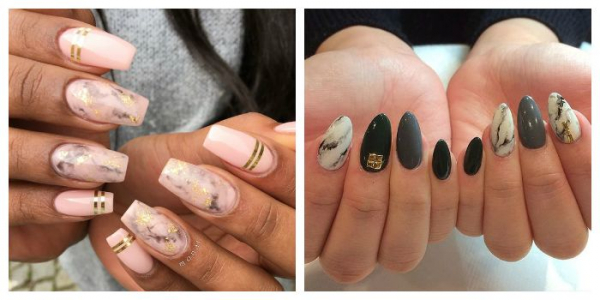 Мраморный маникюр гель-лаком: marble nails, stone nails. Как сделать?