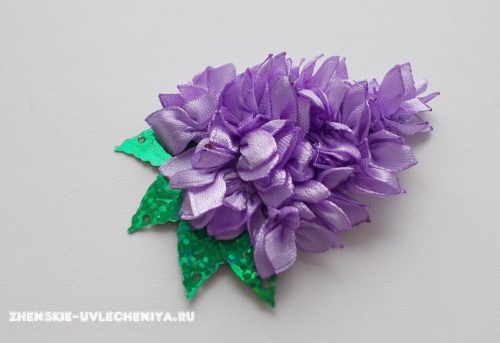 Красивая георгиевская лента своими руками с цветком сирени
